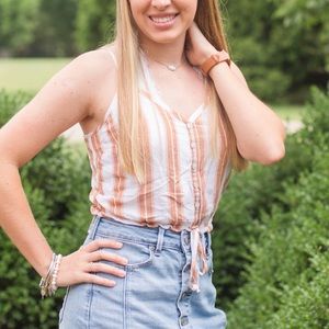 Striped american eagle top